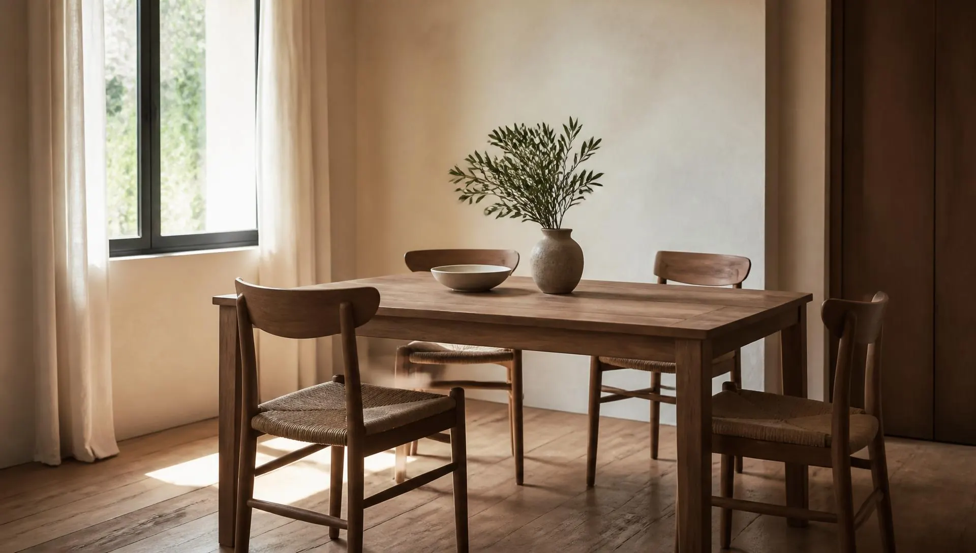 A wooden table and chairs in warm daylight, family therapy in Prince George, Virginia